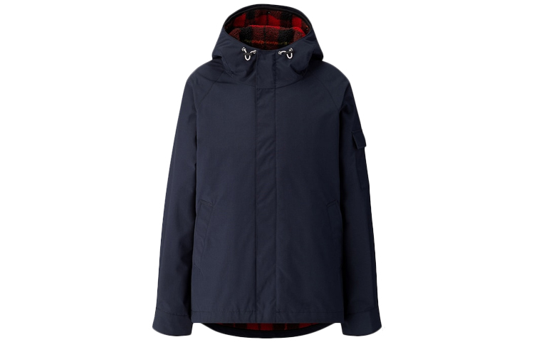 UNIQLO x JW Anderson  Detachable Fleece Liner Navy Hooded Jacket. 422092-69