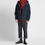 Lookbook UNIQLO x JW Anderson 可拆式羊毛內襯海軍藍連帽外套。 422092-69