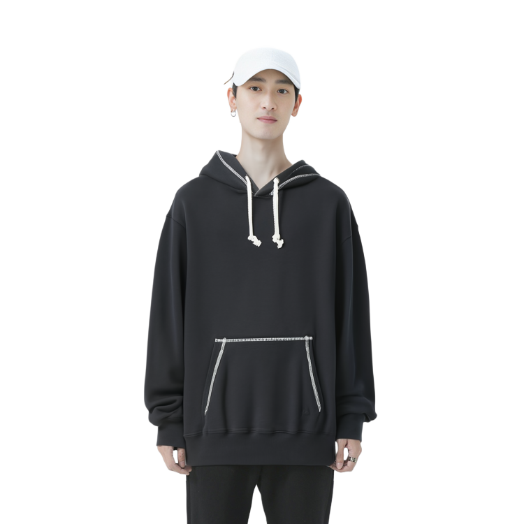 Shop UNIQLO x JW Anderson 黑色長袖連帽衫聯名款 447065-09