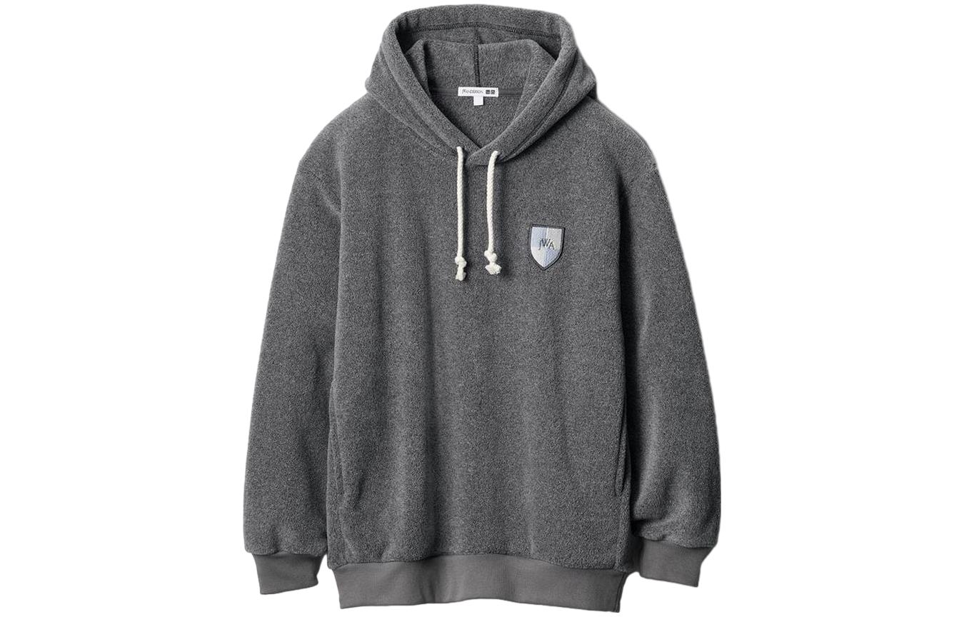 UNIQLO x JW Anderson FW23 Logo Fleece Pullover Hoodie Unisex - Charcoal Gray 462935-06