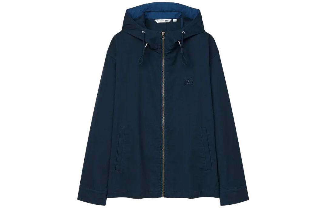 Order UNIQLO x JW Anderson Jaket Hoodie Oversized Cotton Biru Navy 447358-69