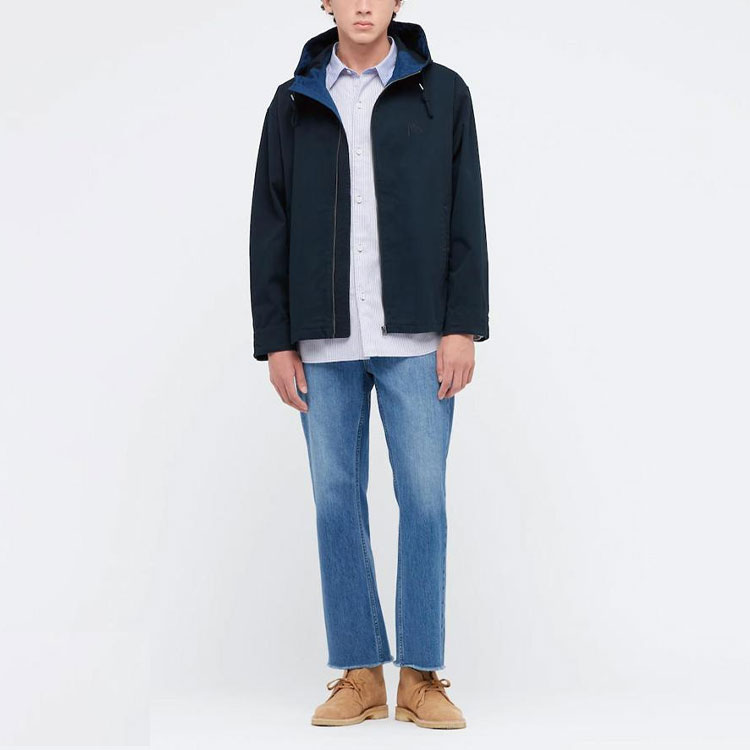 Lookbook UNIQLO x JW Anderson Jaket Hoodie Oversized Cotton Biru Navy 447358-69