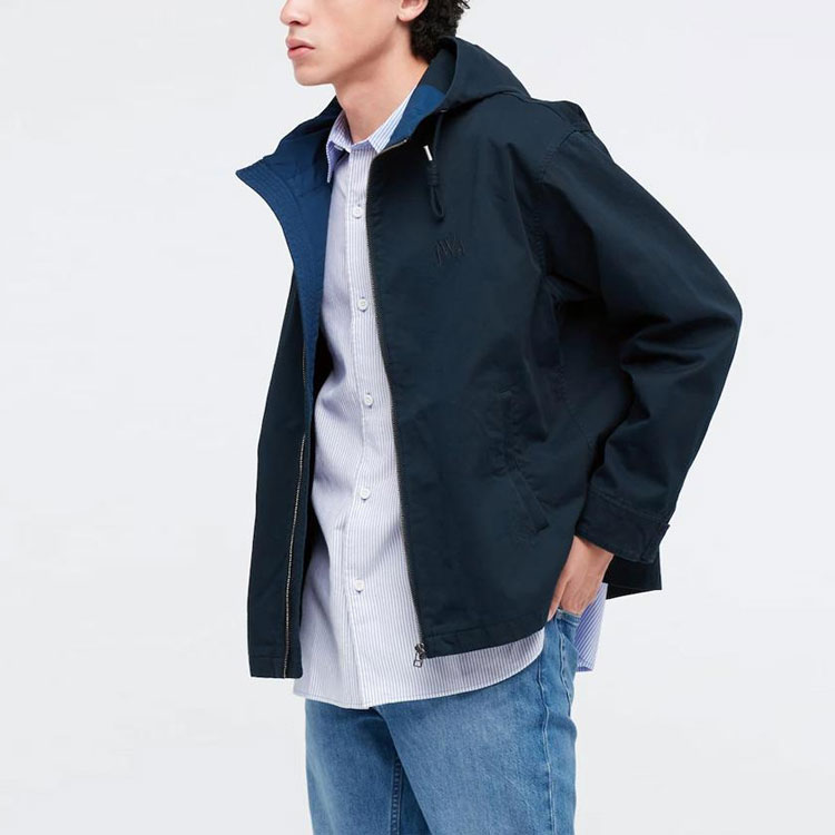 Details for UNIQLO x JW Anderson Jaket Hoodie Oversized Cotton Biru Navy 447358-69