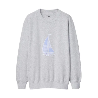 UNIQLO JW Anderson Oversized Printed Sweatshirt Gray 449456-05