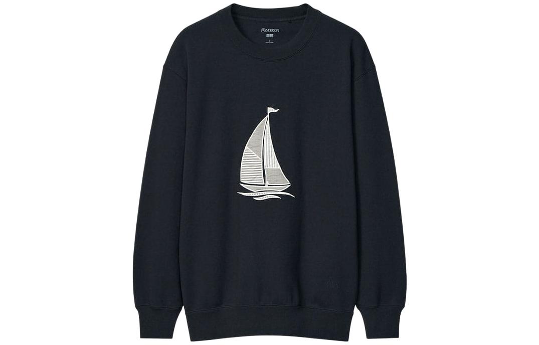 UNIQLO JW Anderson Printed Oversized Long-Sleeve Sweatshirt Black 449456-09