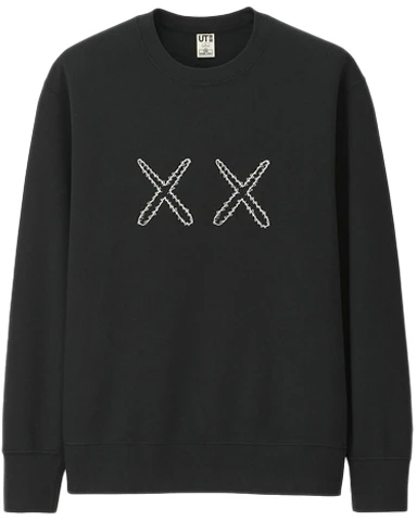 uniqlo-x-kaws-black-crewneck-pullover-sweatshirt-unisex-long-sleeve-416115-09