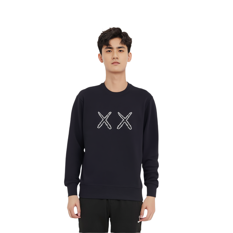Purchase UNIQLO x KAWS 黑色圓領長袖休閒大學T 男女款 416115-09