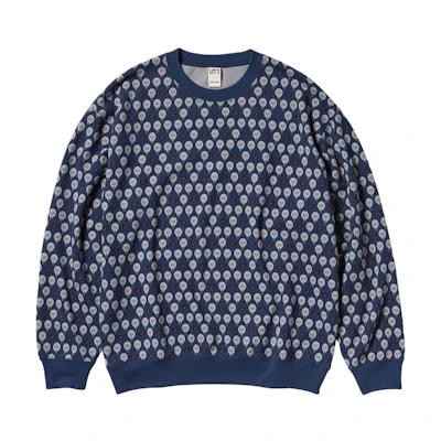 UNIQLO KAWS WARHOL FW24 Navy Blue Graphic Crewneck Sweatshirt Unisex 477201-69