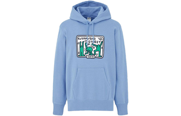 UNIQLO Keith Haring Tokyo Graphic Hoodie Sky Blue Unisex 437533-61
