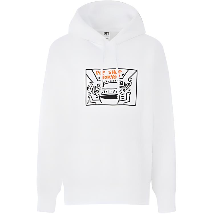 UNIQLO Keith Haring Tokyo Graphic Print White Unisex Long-Sleeve Sweatshirt 436026-00
