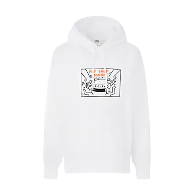 UNIQLO Keith Haring Tokyo Graphic Print White Unisex Long-Sleeve Sweatshirt 436026-00
