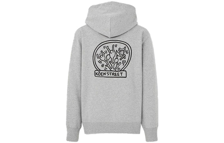 UNIQLO Keith Haring Tokyo Print Hoodie Grey Unisex Casual Fit Long Sleeve 437532-03