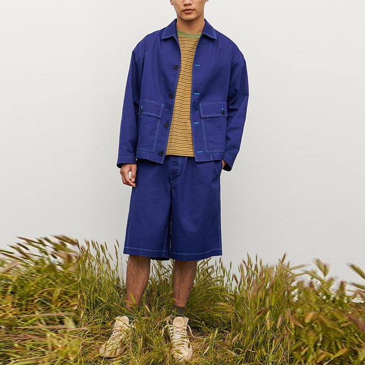 Lookbook UNIQLO x MARNI 聯名男女寬鬆工裝外套 藍色 449587-66