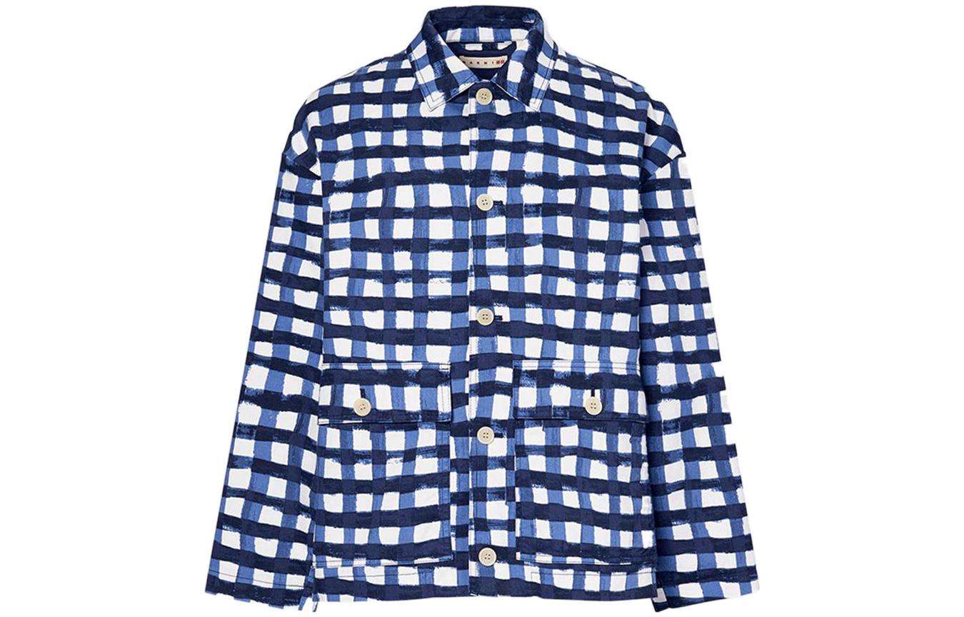 UNIQLO MARNI Plaid Oversized Workwear Jacket - Blue 449646-67