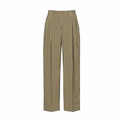 UNIQLO MARNI SS22 Plaid Loose Pleated High-Waist Trousers Unisex Light Yellow 449641-42