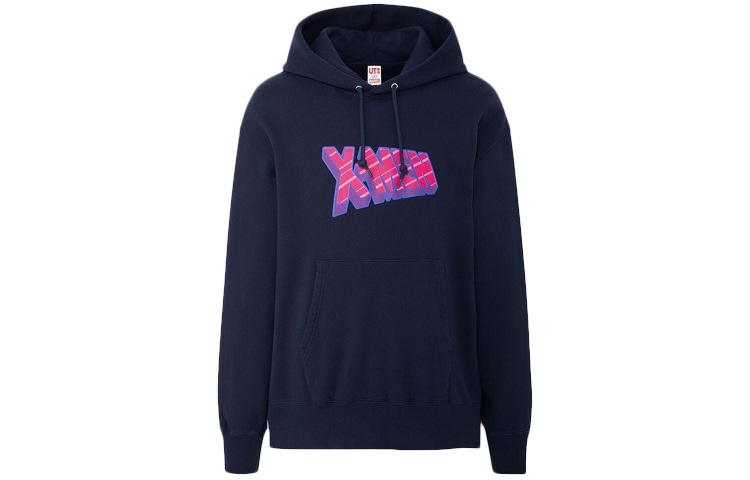 UNIQLO Marvel Hoodie Navy Unisex Letter Graphic Collaboration Series 423180-69