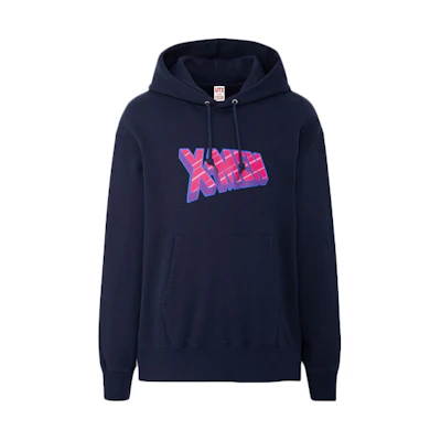 UNIQLO Marvel Hoodie Navy Unisex Letter Graphic Collaboration Series 423180-69