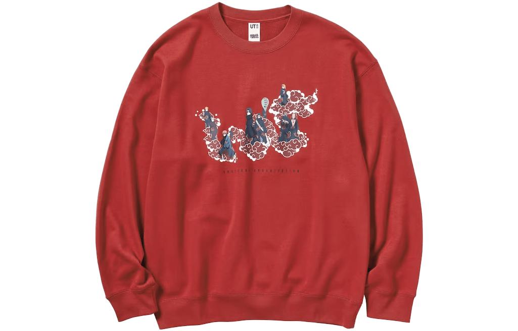 UNIQLO Naruto FW23 Red Graphic Crewneck Pullover Sweatshirt Unisex 470986-16