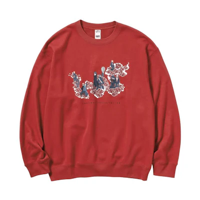 UNIQLO Naruto FW23 Red Graphic Crewneck Pullover Sweatshirt Unisex 470986-16