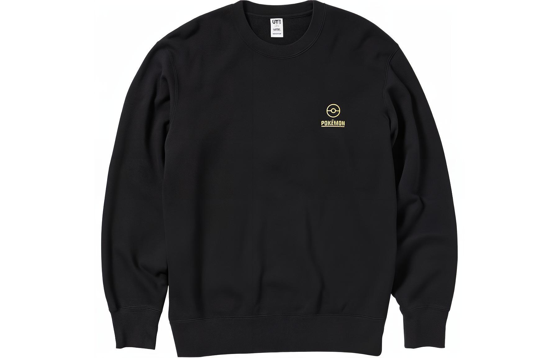 UNIQLO x Pokémon Black Graphic Crewneck Sweatshirt Unisex Casual Style 443545-09