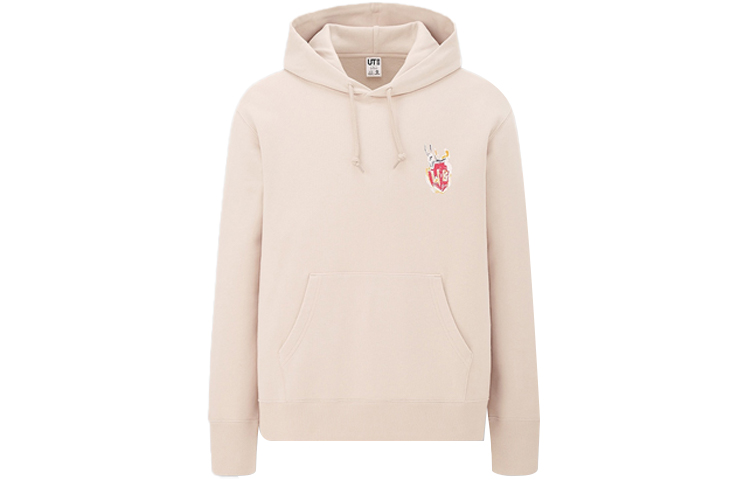 UNIQLO Warner Bros Unisex Beige Hoodie Pullover Long Sleeve Sweatshirt 431825-30