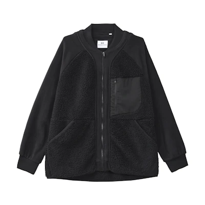 UNIQLO White Mountaineering Fleece Loose Fit Jacket Unisex Black 442882-09