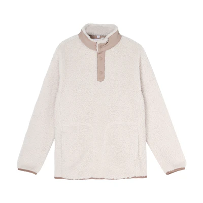 UNIQLO White Mountaineering Fleece Oversized Pullover Unisex Beige Sweater 443221-30