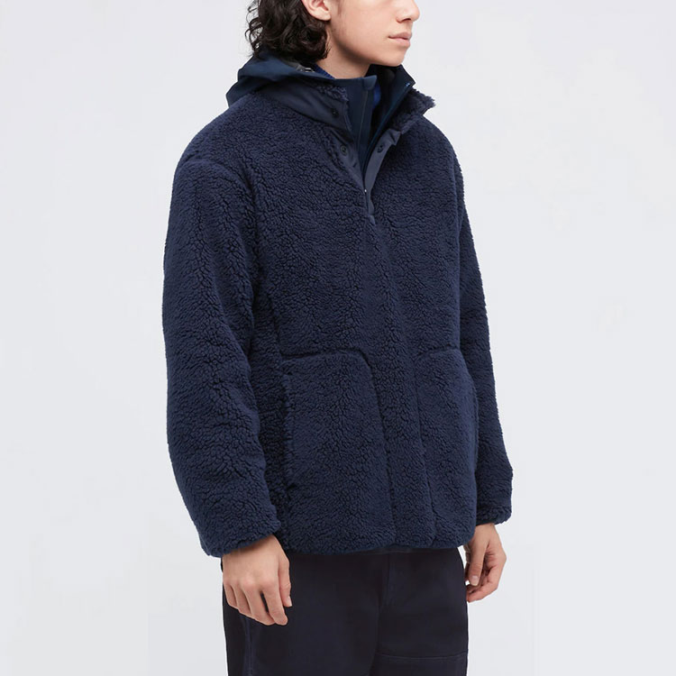 Shop UNIQLO x White Mountaineering Fleece Pullover Sweatshirt Unisex - Indigo Blue 443221-69