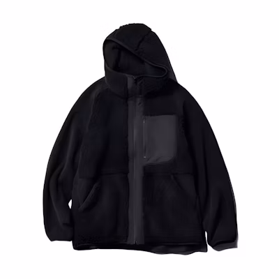 UNIQLO White Mountaineering FW23 Fleece Zip-Up Oversized Sweatshirt Black Unisex 463350-09