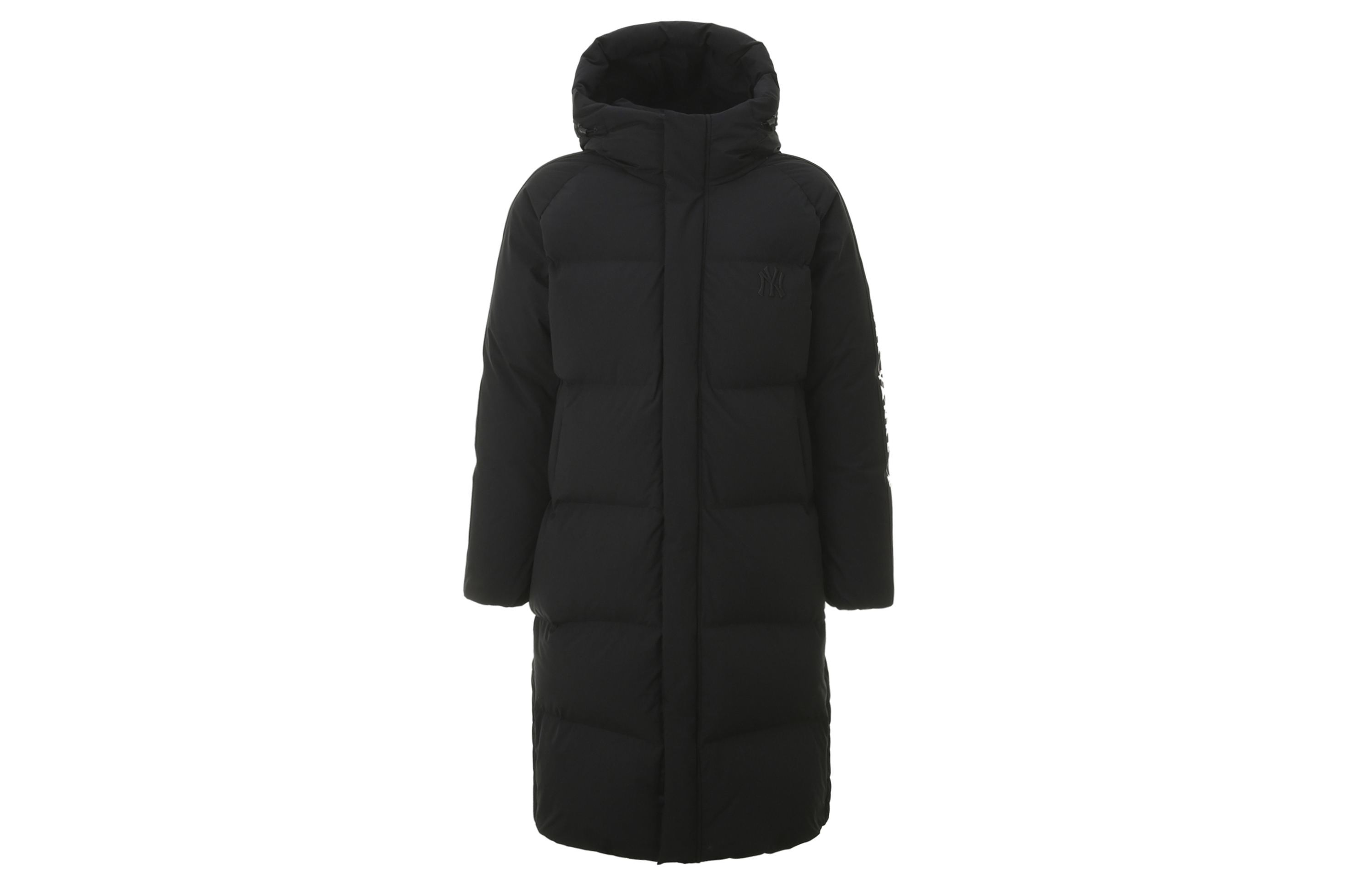 Lookbook 男女款黑色MLB紐約洋基刺繡Logo長版羽絨外套 31DJS2961-50L