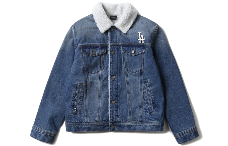 Unisex MLB Los Angeles Dodgers Blue Denim Jacket 31JPN1041-07U 圖 2