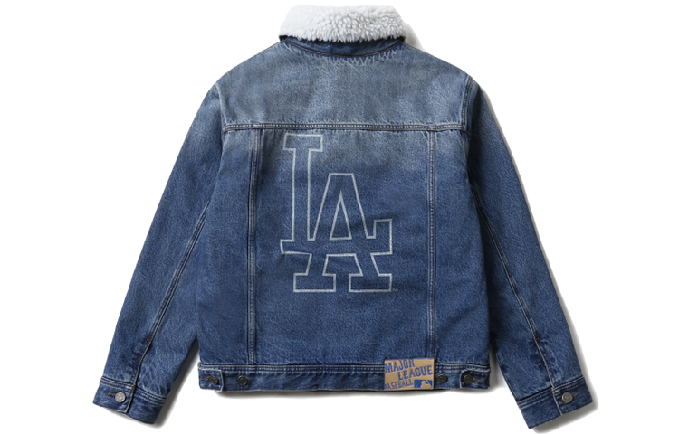 Unisex MLB Los Angeles Dodgers Blue Denim Jacket 31JPN1041-07U 圖 3