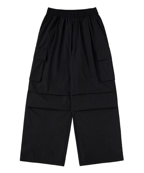 Order URBAN AGE Waterproof One-Tuck Cargo Parachute Wide Pants - Black U4SSB05BK