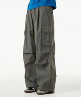 URBAN AGE Waterproof Pleated Cargo Parachute Wide Pants - Grey U4SSB05GR URBAN AGE Waterproof Pleated Cargo Parachute Wide Pants - Grey U4SSB05GR