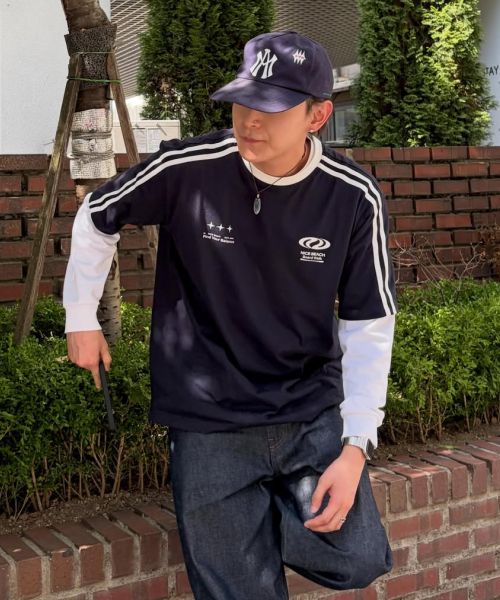 URBANDTYPE Football Jersey T-Shirt_Navy UBDUTS002NY