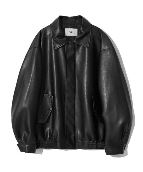 V2 465-3 Vegan Leather Overfit Jacket Black 5004614