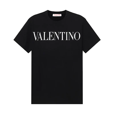 Valentino Black Crewneck Logo T-Shirt Short Sleeve. XV3MG10V84F0NI