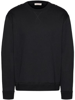 Valentino Baju Gelap Crewneck dengan Warna Solid dan Aksen Bertatah. 2V3MF03U95S0NO Order Valentino Baju Gelap Crewneck dengan Warna Solid dan Aksen Bertatah. 2V3MF03U95S0NO