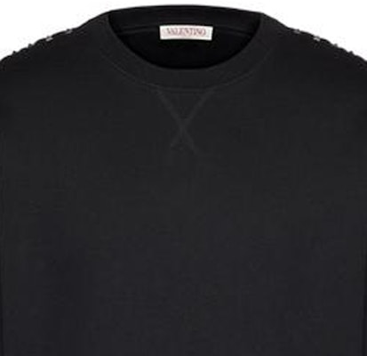 Valentino Baju Gelap Crewneck dengan Warna Solid dan Aksen Bertatah. 2V3MF03U95S0NO Details for Valentino Baju Gelap Crewneck dengan Warna Solid dan Aksen Bertatah. 2V3MF03U95S0NO