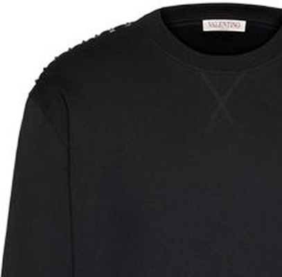 Valentino Baju Gelap Crewneck dengan Warna Solid dan Aksen Bertatah. 2V3MF03U95S0NO Sizing Valentino Baju Gelap Crewneck dengan Warna Solid dan Aksen Bertatah. 2V3MF03U95S0NO