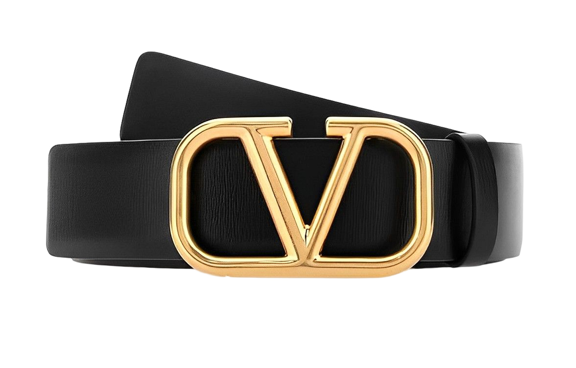 Lookbook Valentino Tali Pinggang Kulit Hitam, Rekaan Minimalis, Lebar 4cm. 2Y2T0Q87ECU0NO
