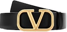 Lookbook Valentino Tali Pinggang Kulit Hitam, Rekaan Minimalis, Lebar 4cm. 2Y2T0Q87ECU0NO