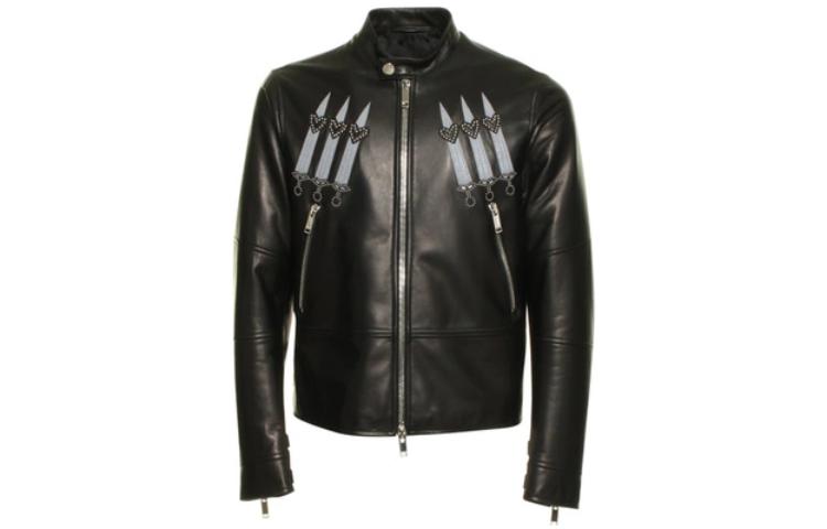 Order 발렌티노 블랙 가죽 재킷 스탠드 칼라와 지퍼 클로저 NV3NA73P4JF-0NO