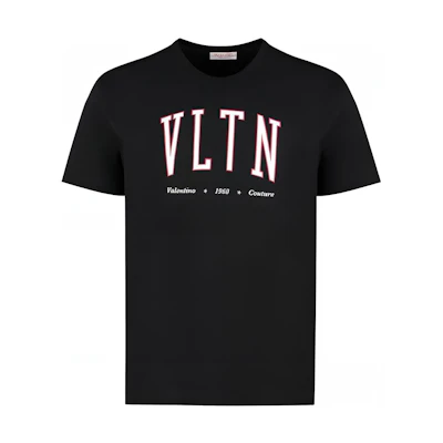 Valentino Black Letter Print Crewneck T-Shirt SS23 2V3MG13D96STTL