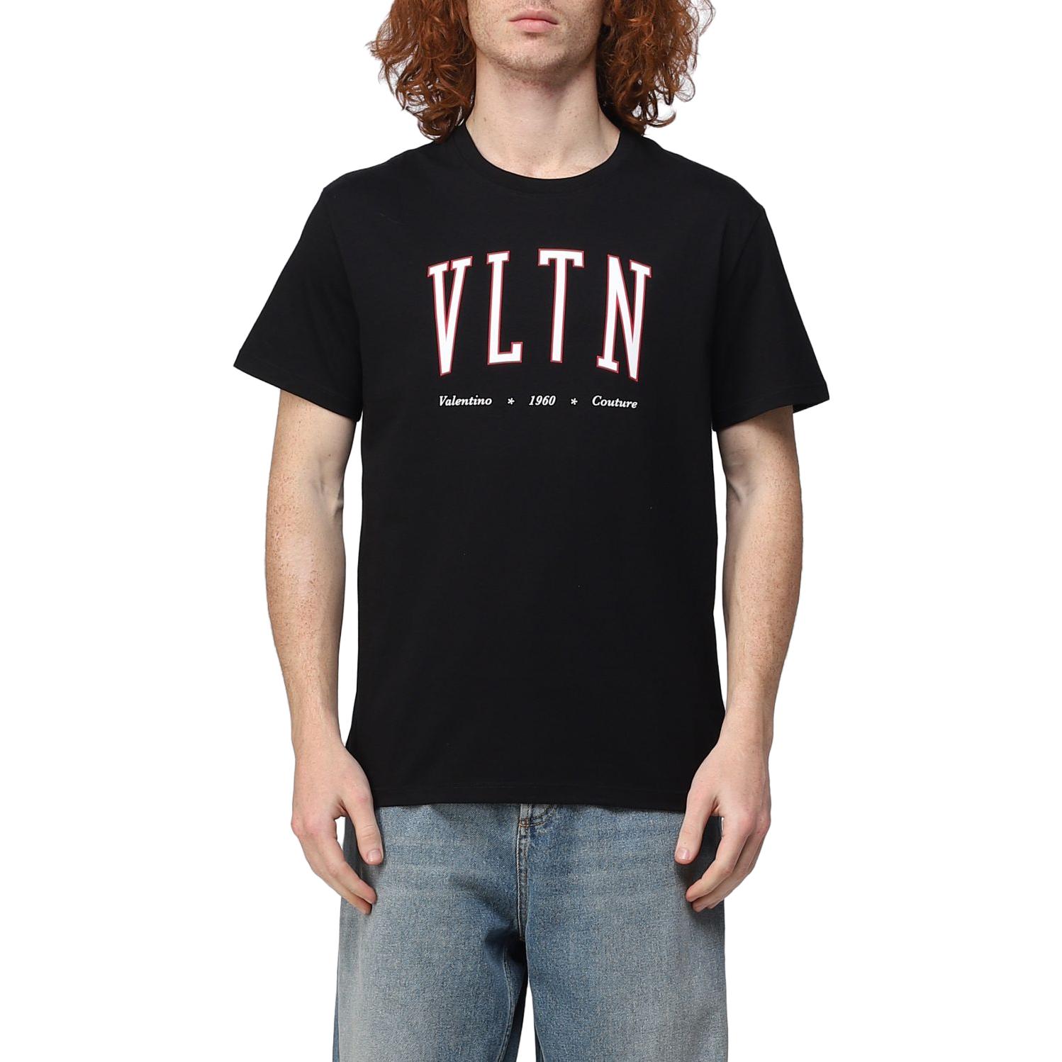 Shop Valentino 黑色字母印花圓領 T 恤 SS23 2V3MG13D96STTL