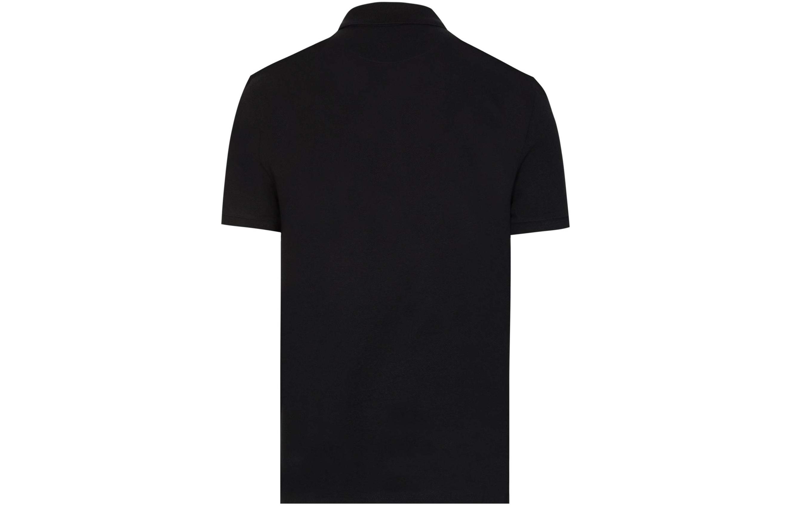 Lookbook Valentino Kaos Polo Lengan Pendek Logo Hitam dengan Cetakan Huruf. RV3MH02S47G-0NO