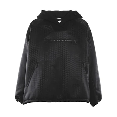 Valentino Black Logo Print Lace-Up Pullover Hoodie Jacket. WV3CJG257MF0NO