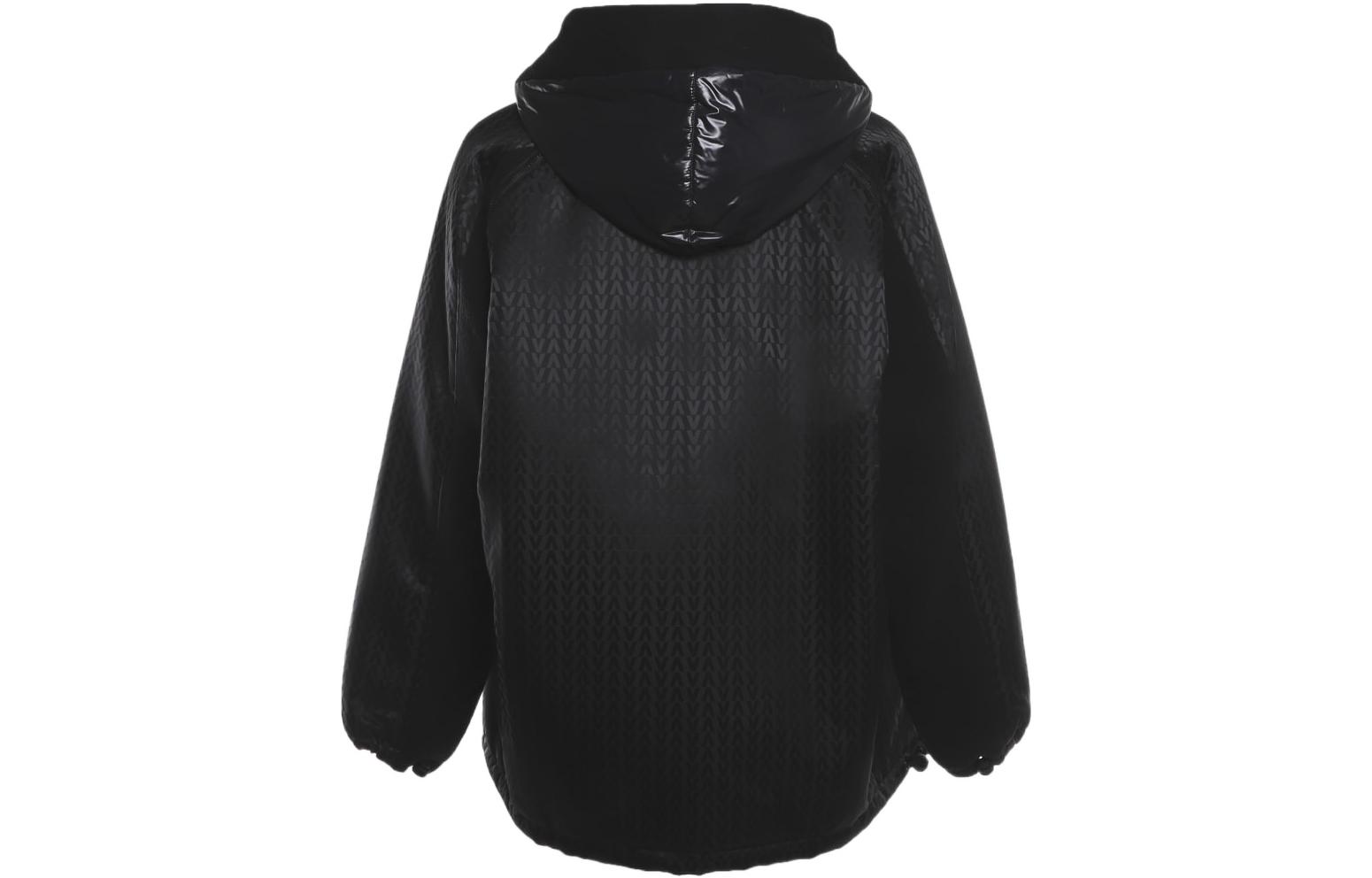 Valentino  Black Logo Print Lace-Up Pullover Hoodie Jacket. WV3CJG257MF0NO 圖 3