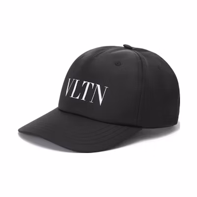 Valentino Black Nylon Baseball Cap with Logo Design 2Y2HDA10QYK-0NI