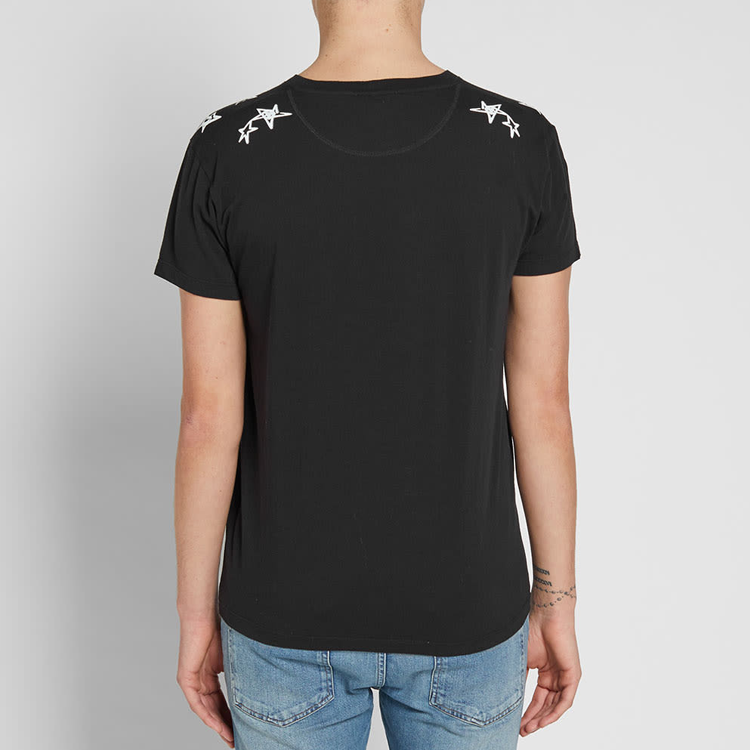 Purchase Valentino Kaos Hitam Bintang Crewneck Lengan Pendek. PV3MG10G46M0NO